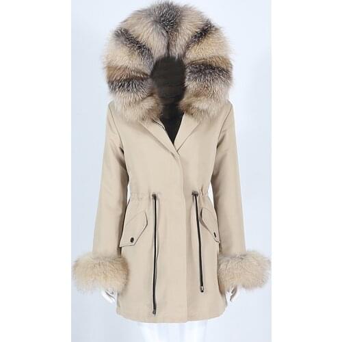 OFTBUY 2021 Waterproof Long Parka Real Fur Coat Winter Jacket Women Natural Fox Fur Collar Hooded Cuffs Thick Warm Detachable