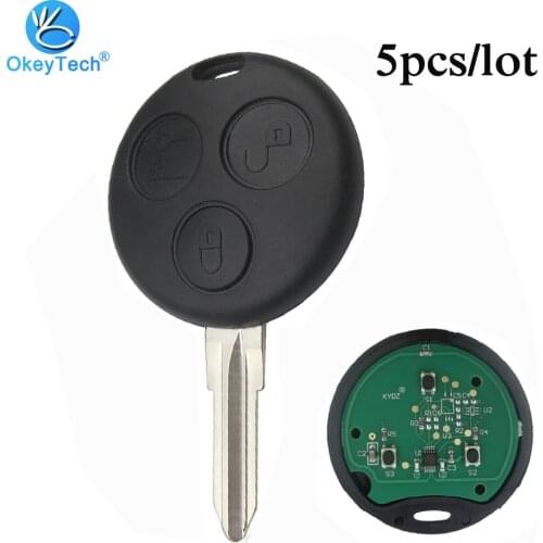 OkeyTech 5pcs/lot for MB Key 433Mhz 3 Button Auto Car Remote Key for Mercedes Benz Smart Fortwo Forfour Roadster Free Shipping