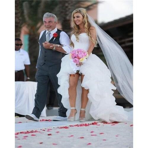Amazing Wedding Dresses Short Front Long Back Sweetheart Floor Length Bridal Gowns Plus Size Robe De Mariage Wedding Gowns