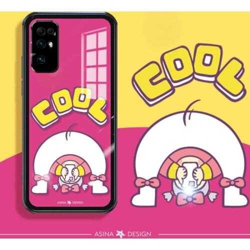 ASINA Transparent Tempered Glass Case For Honor 30 20 Pro Ins Cartoon Shockproof Cover For Honor View 20 30 40 Capa Funny Couple