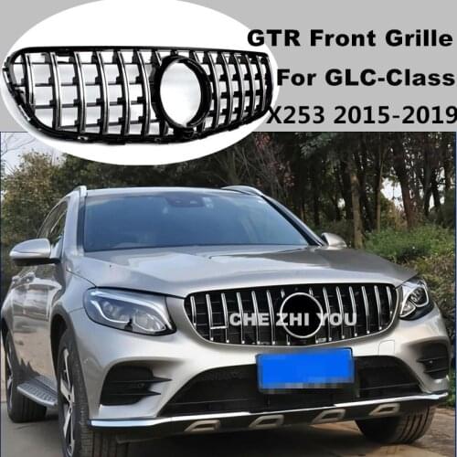 Front Bumper Mesh Grille GTR Style for Mercedes Benz GLC X253 2015-2019 GLC200 GLC250 GLC300 GLC450 without Centre Logo
