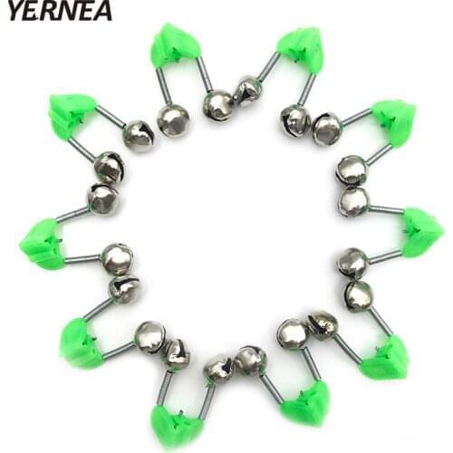 New 3/5/10 Pcs/Lot Fishing Rod Bite Alarms Fishing Accessory Fishing Bells Rod Alarm Clamp Tip Clip Bells Ring Green Plastic