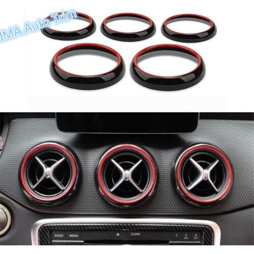 Lapetus Car Styling Dashboard Side + Middle Ring Cover Trim Fit For Mercedes Benz GLA CLA W176 X156 220 260 X156 2015 - 2018