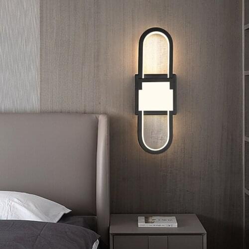 LED Wall Lamp For Bedroom Bedside Living Room Aisle Corridor Stairs Modern Indoor Sconce Black Home Decor LED Lighting Fixtures