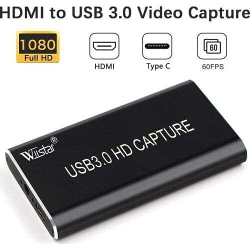 USB Video Capture HDMI to Type-C USB 3.1 1080P HD Video Capture Card for TV PC PS4 Game Live Stream for Windows Linux Os X