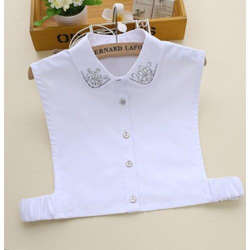 Vintage Women Shirt Detachable Collar Shinny Ladies Lapel Shirt Fake Collar False Collars Blouse Tops Vest Female Faux Col