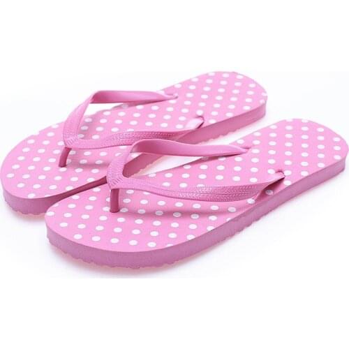 Womens Fashion Dot Beach Flip Flops Girls Summer Soft Comfortable Lightweight Slipper Shower Pool Bath home Slipper shoes