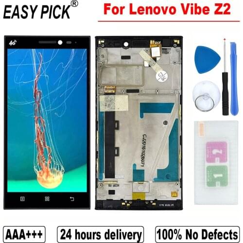 For Lenovo Vibe Z2 LCD Display Touch Screen Digitizer Assembly Replacement With Frame For Lenovo Vibe Z2 Dual Sim LCD Screen