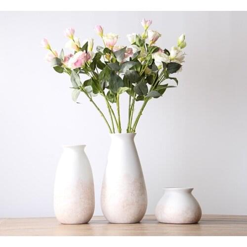 1pc Cearmic Vase Pink Marbled Flower Vase Water Planting Dried Flowers Container Home Decoration Centerpiece
