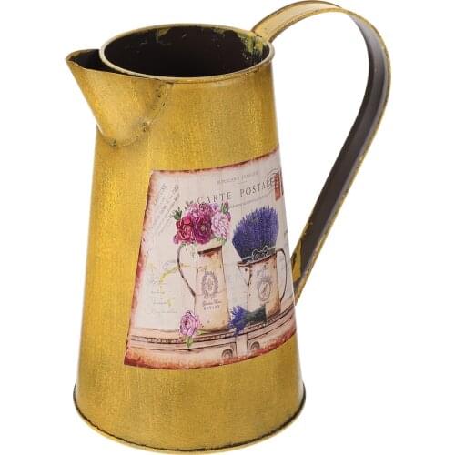 1 Pc Retro Iron Sheet Flower Vase Iron Art Dried Flower Fresh Flower Bucket