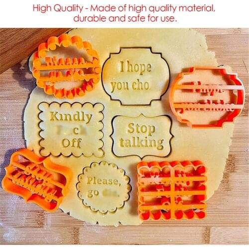 4pcs Cookie Molds With Rude Sayings Cuss Words Cookie Form with Fun Irreverent Phrases Cookie Moulds For Baking Biscuit Cutters