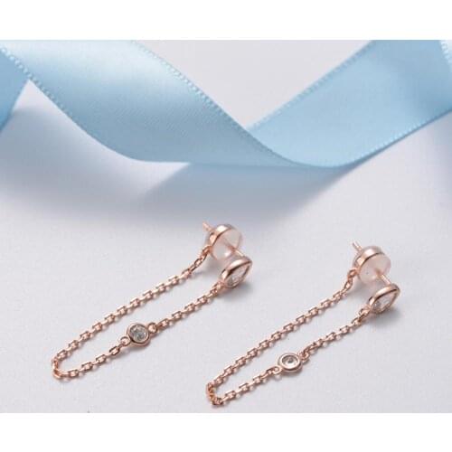 925 Sterling Silver Jewelry Female Gold Long Tassel Drop Dangle Earrings for Women 2019 Statement Jewel Christmas Accessories