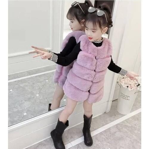 Children Warm Fashion Autumn Winter Wasitcoats Girl Outerwear Winter Vest Faux Fur Vests For 3-12 Girls Baby Kids Girl Clothing