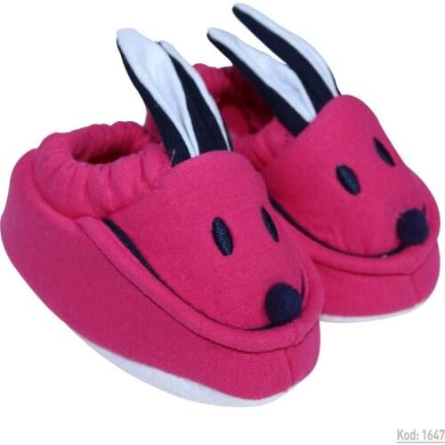 Jaju Baby Fuchsia Eared Baby Booties With Mouse