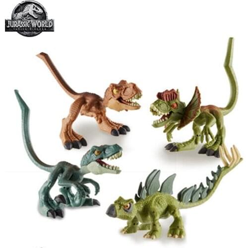 Original Jurassic World Anime Figure Dinosaur Kids Toys for Children Adventure Camp Boys Toys Small Dinossauro Models Simulation