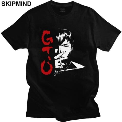 Funny Anime Great Teacher Onizuka T Shirt Men Short Sleeve GTO Manga Tshirt O-neck Cotton Tee Tops Japan Eikichi T-Shirt Clothes
