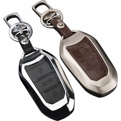 Peacekey Leather Car Key Cover Case For Peugeot 2008 308 3008 508 4008 408 For Citroen C5 C6 C4L CACTUS C3XR DS5L Elysee 2016