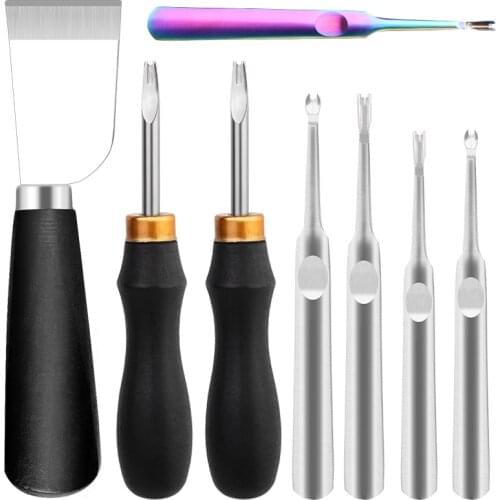 LMDZ 8 PCS Leather Edge Beveler Cutting Knife U/V Shaped Groover Leather Working Tools Leather Craft Multifunction Handwork DIY