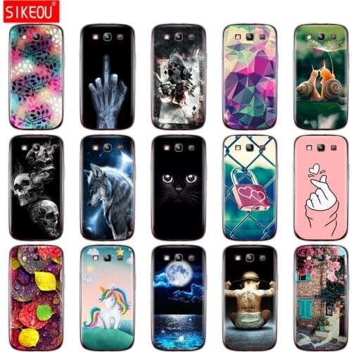 Soft TPU Silicone Case For Samsung Galaxy S3 Case Cover i9300 Case for Samsung S3 Case Silicone Cover Cat flower