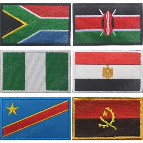 African country South Africa Egypt Kenya Congo Nigeria Angola nation flag patch tactical arms shoulder Applique Emblem customize