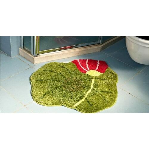 NiceRug Free Shipping Microfiber Cute Green Shaped Non-Slip Bathroom Kitchen Floor Rug Carpet Mat for Kids Room-27.5x27.5"