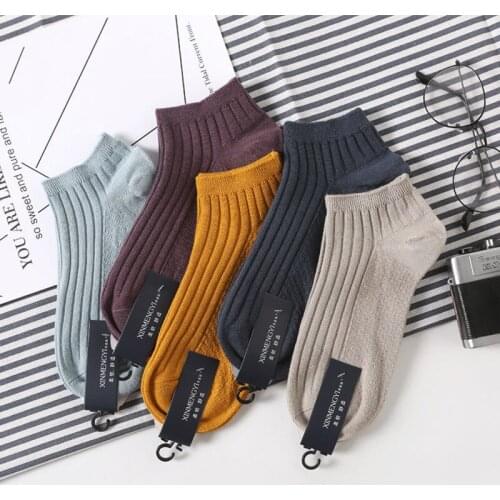 5 Pairs/lot High Quality Cotton Socks Men Summer Sports Socks Striped Breathable Mens Dress Socks Male Invisible Sox Meias