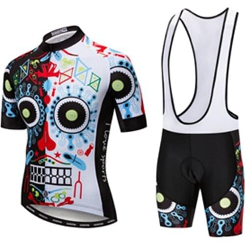 New Skull Cycling Clothing maillot ciclismo hombre Cycling set bike jersey set ropa ciclismo short sleeve bicycle Clothes suit