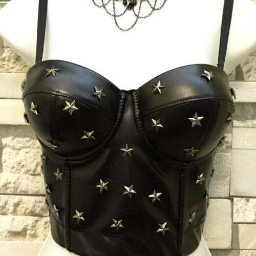 New PU beaded strap dancers European and American short section of the navel womens clothing