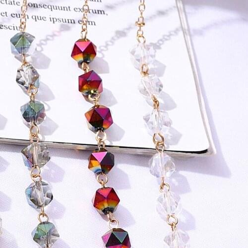 New Crystal Glasses Chain Unisex Eyeglass Mask Cord Sunglasses Lanyard Mask Rope Retainer Holder Eyewear Lanyard Neck Strap Rope