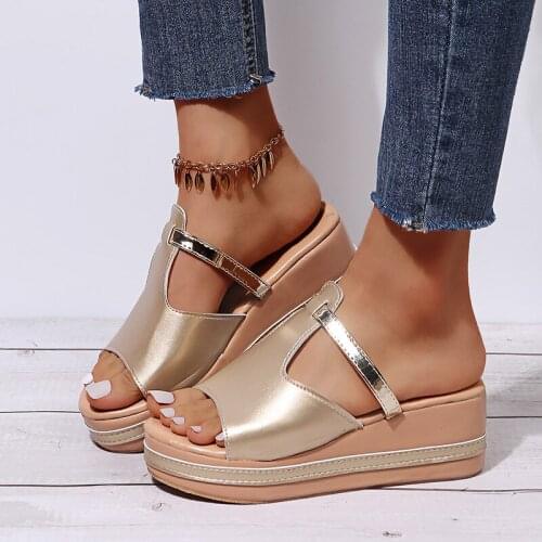 Fashion New Summer Womens Sandals Peep-Toe Shoes Woman High-Heeled Casual Wedges For Women High Heels Shoes Plus Size 35-43