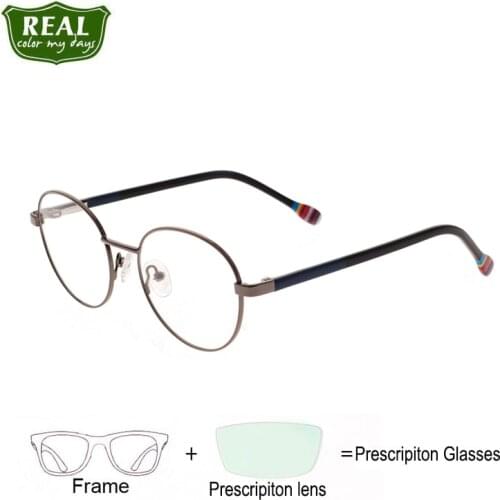 Round Children Metal Frame Computer Optical Glasses Myopia Eyeglasses With Free Glasses Case