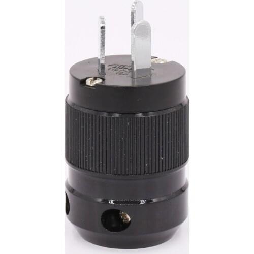 Piece Pure copper Rhodium plated Hi-End AU Mains Power Plug Male Copper Connector Cable Cord 3 Pin HiFi