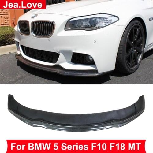 AK Style Real Carbon Fiber Front Lip Rim Diffuser Bumper Shovel Chin For BMW 5 Series F10 F18 MT 2010-2016 Car Styling