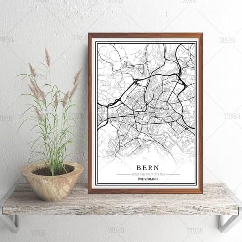 BIKANER BERN BERLIN BELGIUM BELFAST BASEL BARCELONA BALI City Map Poster PaintingWorld CityMap