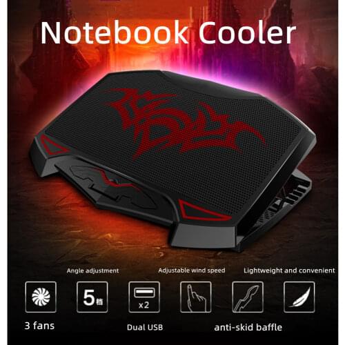 Laptop radiator, multi-angle adjustable base, three-core deep cooling, laptop radiator, non-slip design, more secure placement