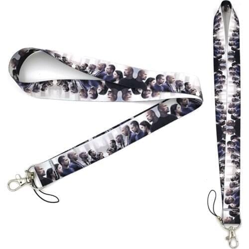 24pcs Fast and Furious Neck Strap Lanyards ID badge card holder keychain Mobile Phone Strap Gift Ribbon webbing necklace gifts