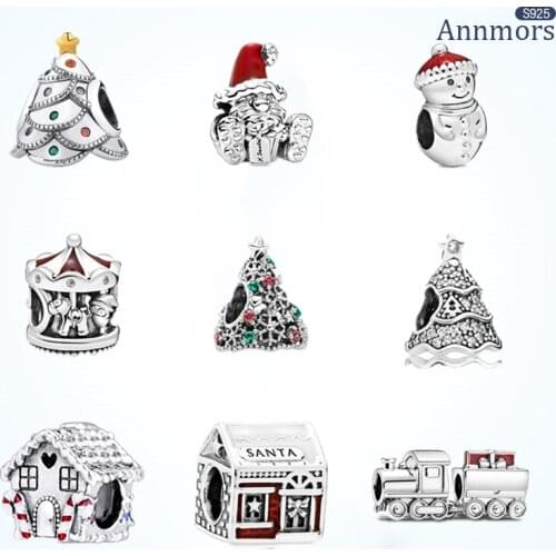 Christmas Bracelet Bead Snowman Christmas Tree Jewelry Make Fits Pandora Charms 925 Sterling Silver Surprise Gift To Wife Family