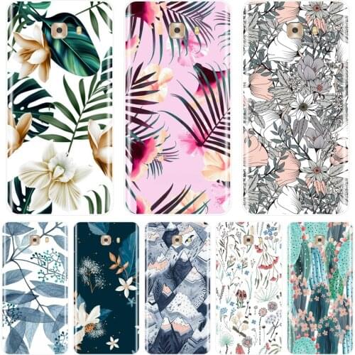 Cactus Flower Floral Leaf Phone Case Silicone For Samsung Galaxy C5 C7 C9 Pro Soft Back Cover For Samsung Galaxy C5 C7 C8 Case
