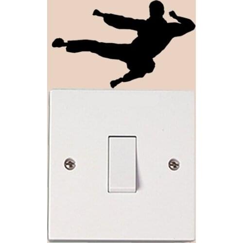 Silhouette Karate Bedroom Vinyl Home Decor Switch Sticker Wall Decal 6SS0259