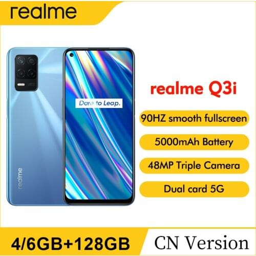 CN version realme Q3i 5G 6.5'' smart phone 4/6GB 128GB 5000mAh Dimensity 700 processor 48MP Rear camera 18W fast charge in stock