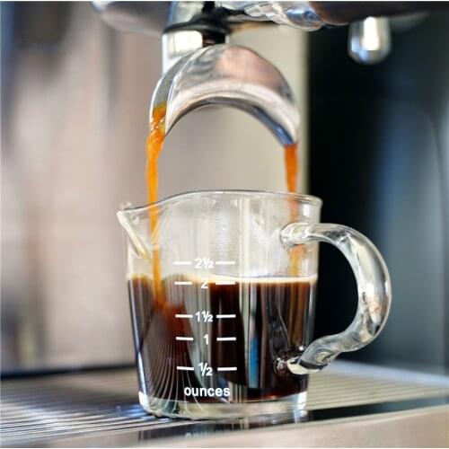 Double-mouthed Ounce Cup 70ml Heat-resistant Glass Measuring Cup Jigger for Espresso Coffee Small Milk Cup with Scale