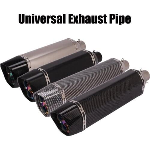 470mm/570mm Universal Exhaust Tips Stainless Steel Baffle Muffler Pipe Removable DB Killer Escape Slip On 51mm Motorcycle