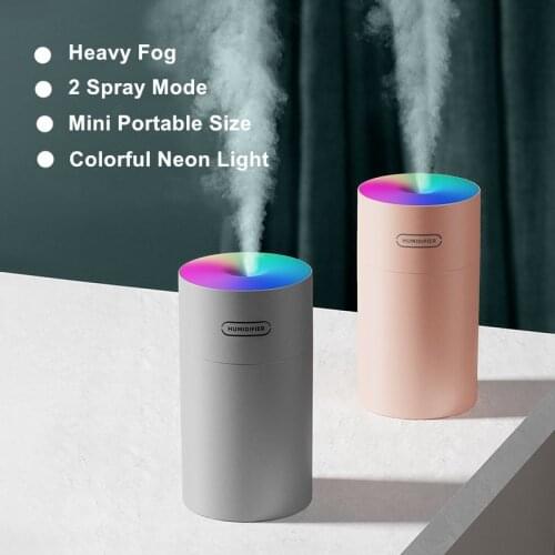 Home Office Humidifier USB Ultrasonic Colorful Cup Aroma Diffuser Cool Mist Maker Car Air Humidifier Purifier with Romantic lamp