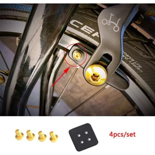 Bike Titanium Screws For Brompton Bike 2018 2019 Brake Shoes Titanium Screws 3 Colors Optional 4pcs/set