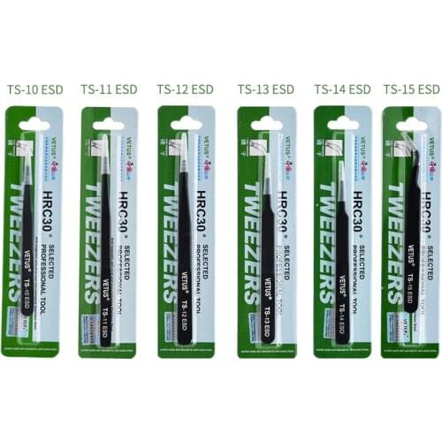 Vetus 6PCS/SET Precision Anti Static Tweezers Stainless Steel Tweezers Set For BGA Work Repair Tool