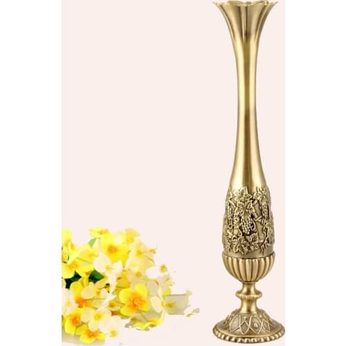 Size S Height 25.7cm Vintage Home Decor Metal Vase Bronze Color Tabletop Art Craft Wedding Decoration Household Ornemants