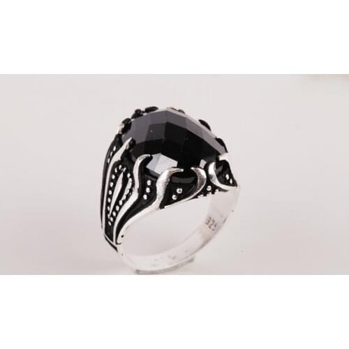 UM US JEWELRY Onyx Gemstone 925 Sterling Silver Men Ring