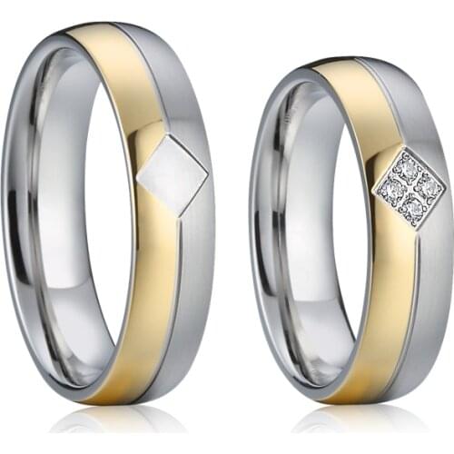 Collections gold color wedding rings women jewellery Forever Love Alliances design couple ring men