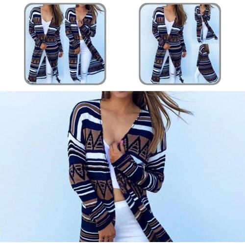 Long Sleeve Comfy Retro Long Cardigan Coat for Office Women Coat Long Sleeve Comfy Retro Long Cardigan Coat for Office