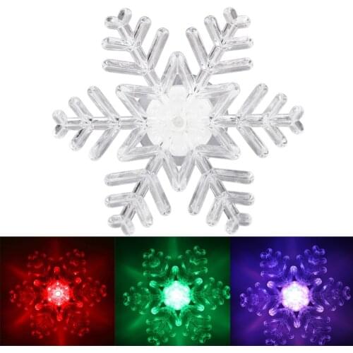 1pcs Suction Cups Led Light Snowflake Wall decoration Christmas Tree Toppers Crystal Hotel Bar Hanging Lamp Snowflake 7 colors